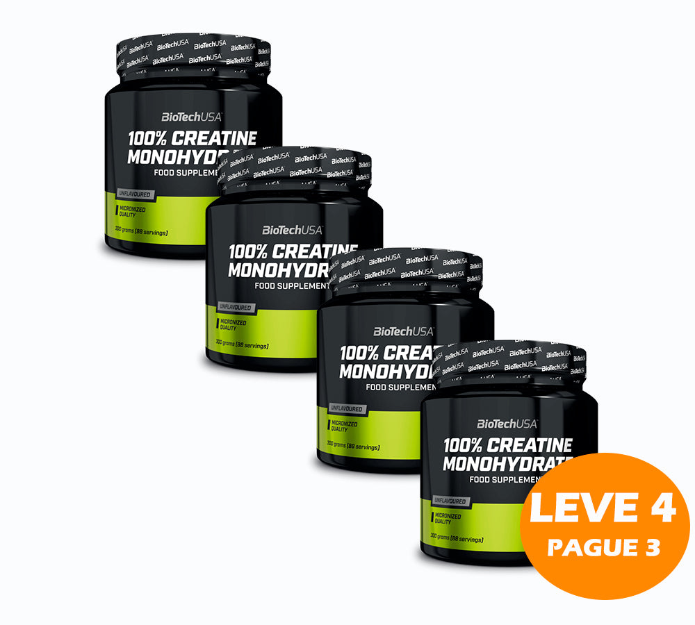 100% Creatina Monohidrato 300g (Pack 4 ud)