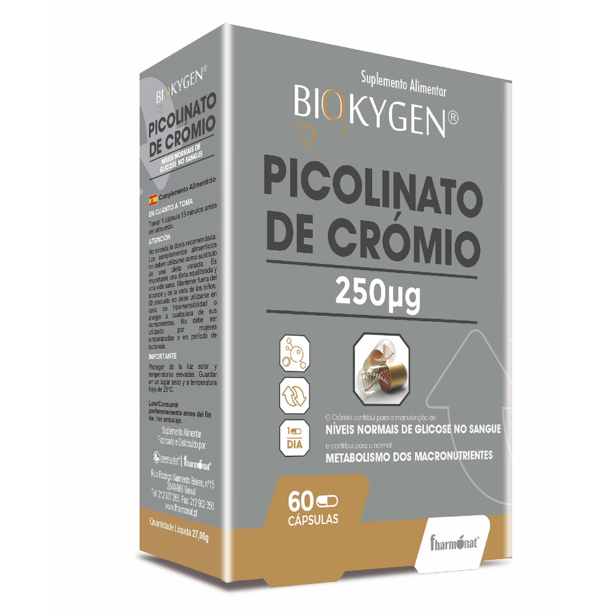 Picolinato de Crómio 250 mcg - 60 cápsulas