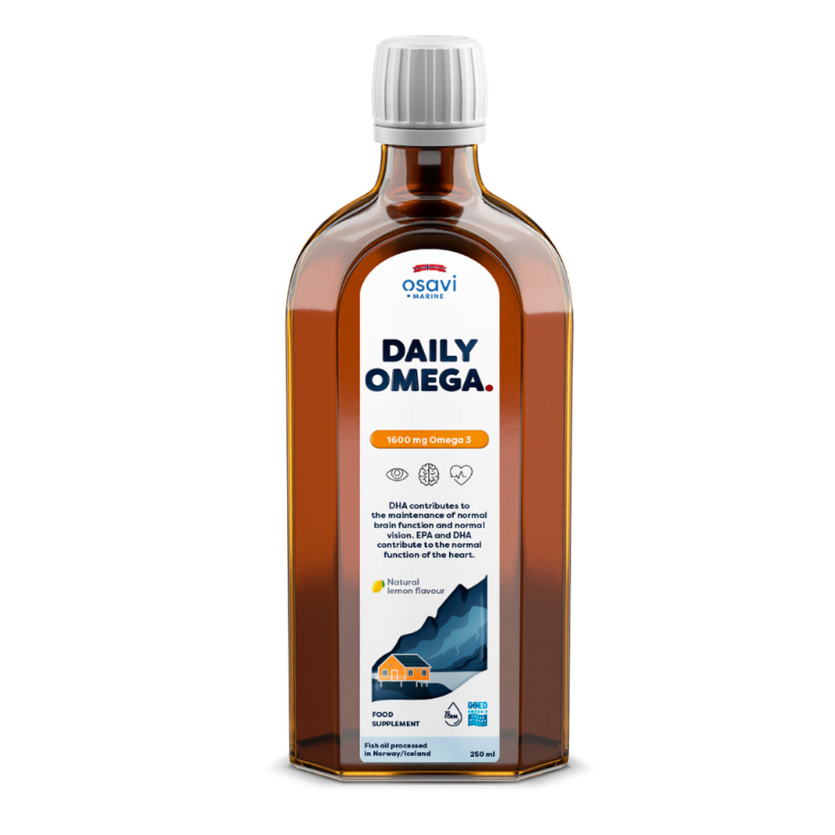 Daily Omega 1600 mg Omega 3, natural lemon flavour - 250 ml