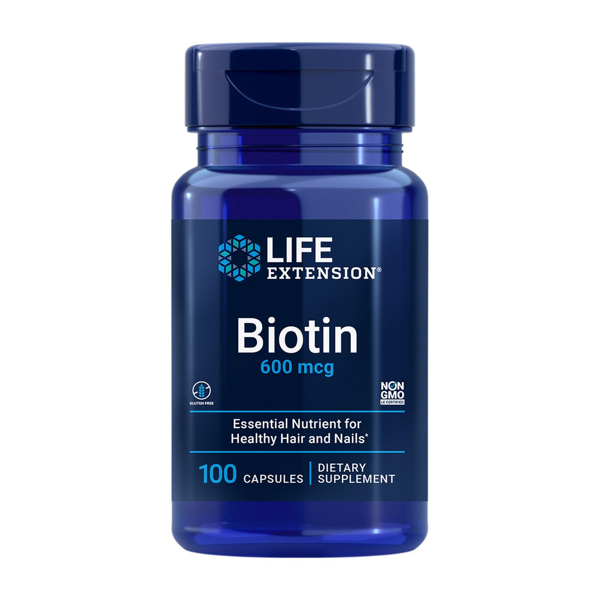 Life Extension Biotin 600 mcg 100 Cápsulas frontal