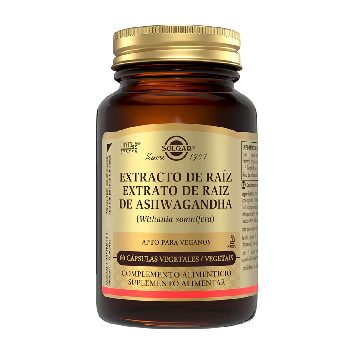Solgar Ashwagandha Extracto de Raíz 60 Cápsulas Vegetales frontal