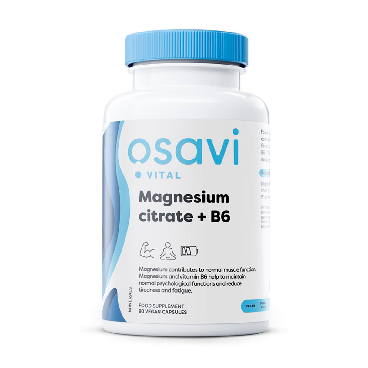 Citrato de magnésio + B6 375 mg + 4,2 mg - 90 cápsulas veg.