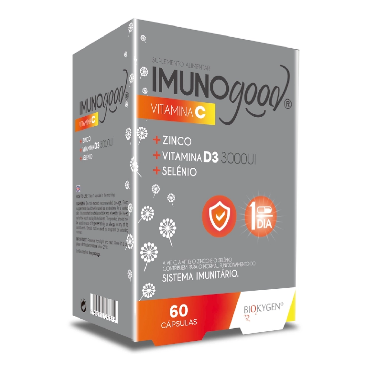 Biokygen ImunoGood vitamina C + Zinc + Vitamina D3 + Selenio (60 cápsulas)