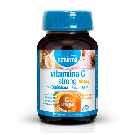 Vitamina C Strong 1000mg + Equinácia + Zinco + Selénio - 60 comp.