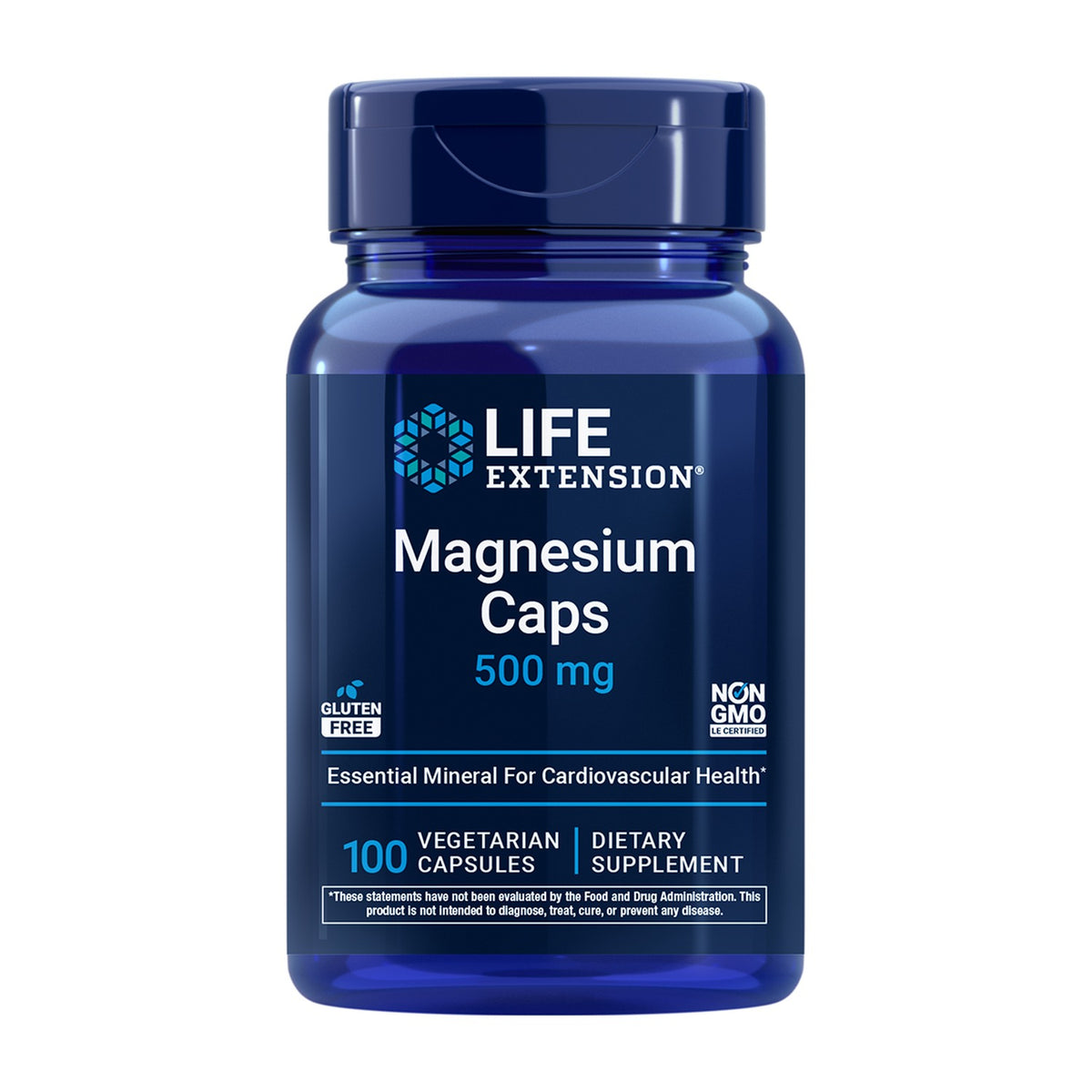 Life Extension Magnesium Caps 500 mg 100 Cápsulas Vegetales frontal