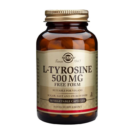 Solgar L-Tirosina 500 mg 50 Cápsulas Vegetales frontal
