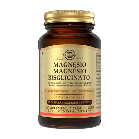 Solgar Magnesio Bisglicinato 60 Cápsulas Vegetales frontal