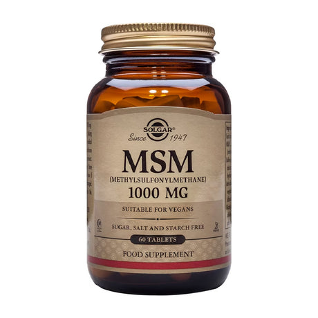 Solgar MSM 1000 mg 60 Comprimidos frontal