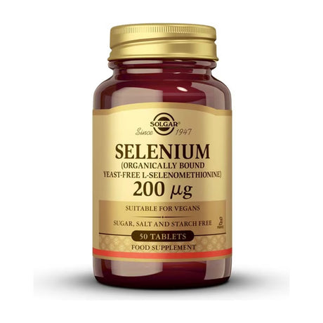 Solgar Selenio 200 mcg sin Levadura 50 Comprimidos frontal