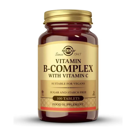 Solgar Vitamina B-Complex con Vitamina C 100 Comprimidos frontal