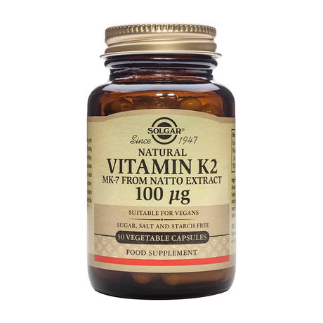Solgar Vitamina K2 100 µg 50 Cápsulas Vegetales frontal